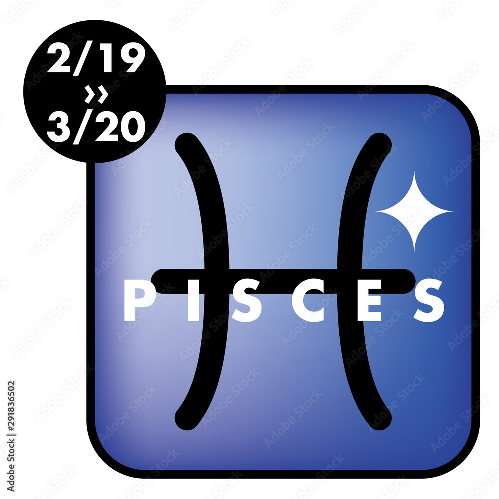 星占い 星座のアイコン イラスト 日付入 魚座 うお座 Constellation Icon Pisces Stock Vector Adobe Stock