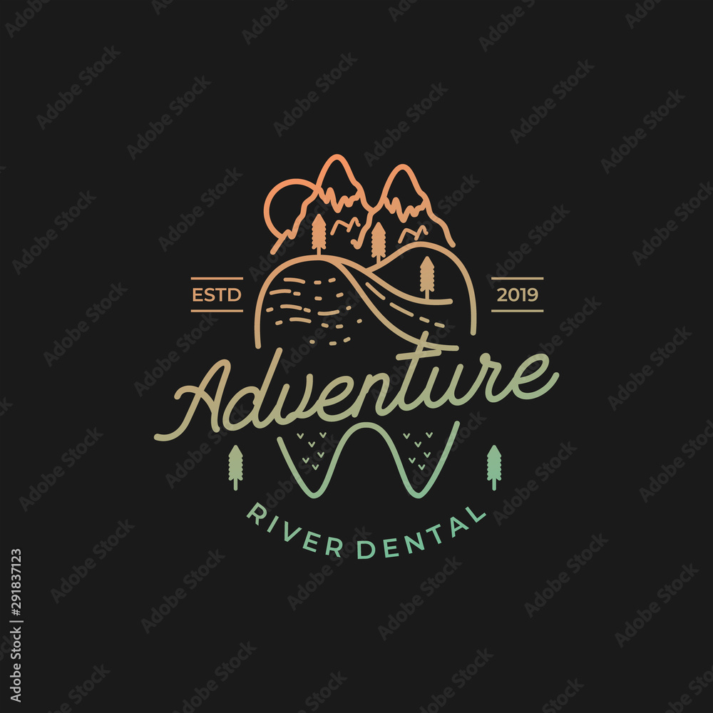 dental with the concept of the Monoline Mountains logo dental with the concept of the Monoline Mountains logo