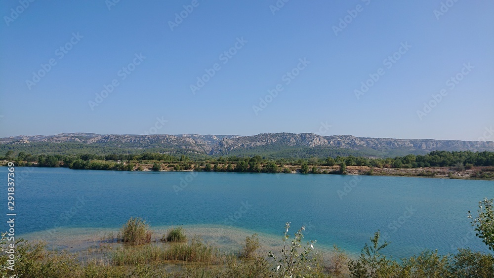 landscape with lake and mountains landscape with lake and mountains