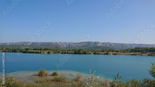 landscape with lake and mountains