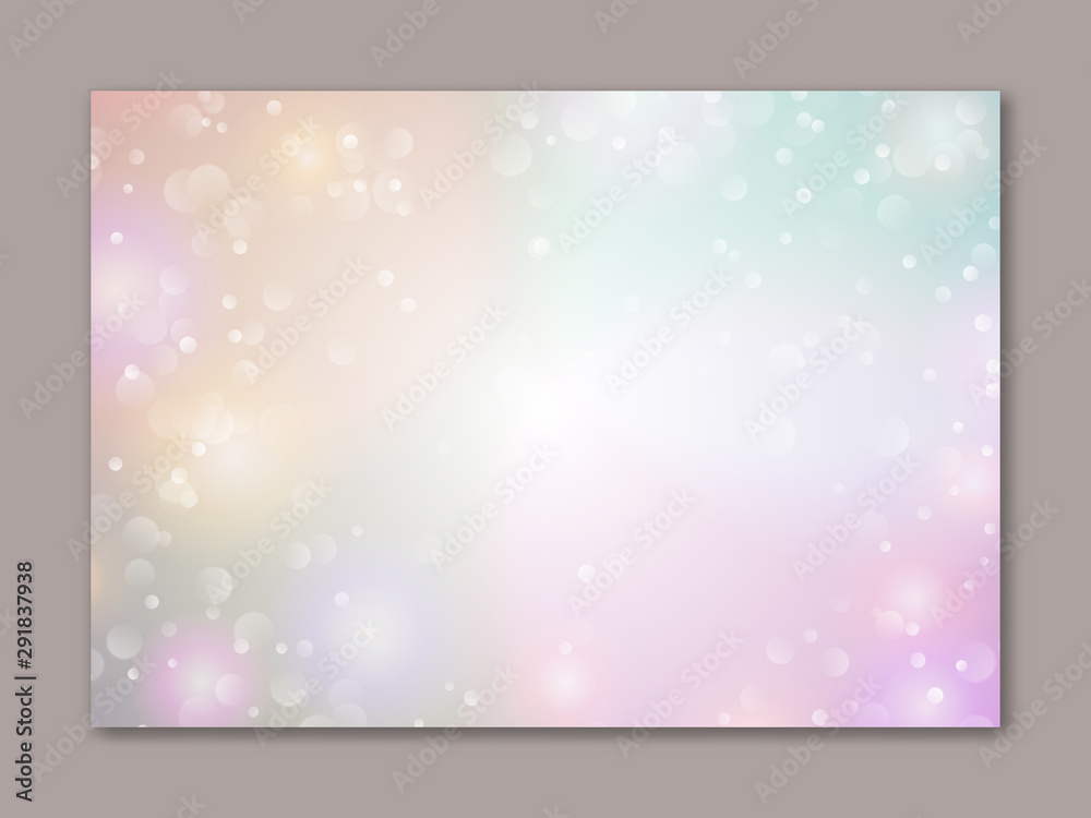 Elegant blurred background in yellow and pink soft colors. Sunny summer day glitter lights backdrop use for congratulation. Abstract defocused wallpaper vector illustration. Festive luminous design