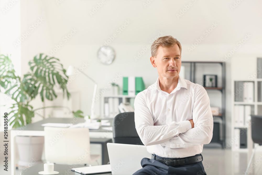 Portrait of handsome businessman in office Portrait of handsome businessman in office