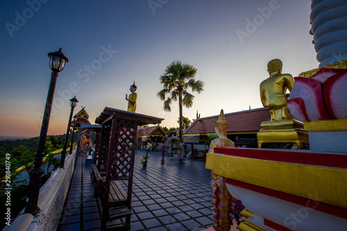 Wat Phra That Doi Kham-Chiang Mai: 17 September 2019, a group of tourists come to see the scenery and make merit on the way inside the temple on the foot of a mountain, Mae Hia, Thailand.