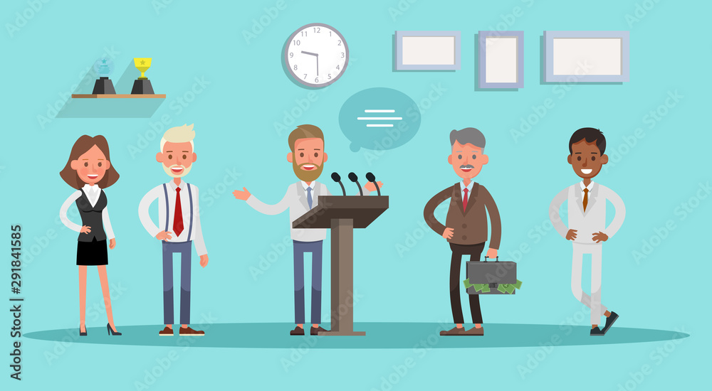 business people working in office vector character design no28
