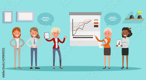 business people working in office vector character design no23