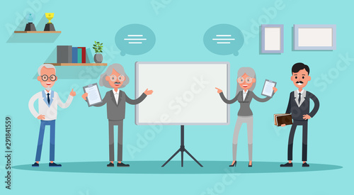 business people working in office vector character design no24 photo