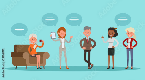 business people working in office vector character design no41 photo