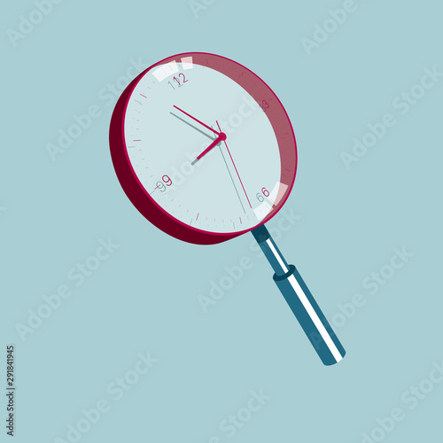 Time concept design. Isolated on blue background.