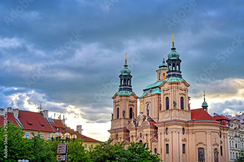 The Church of Saint Nicholas located in the Old Town Square in Prague, Czech Republic. © Jbyard