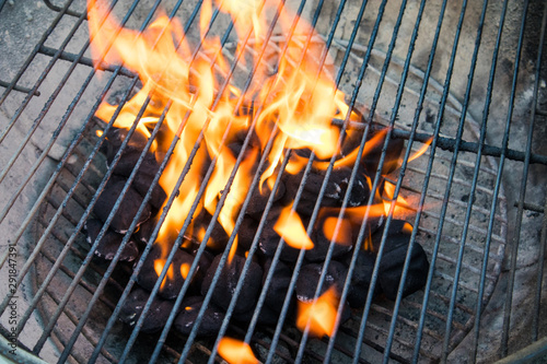 Flames on Charcoal Grill