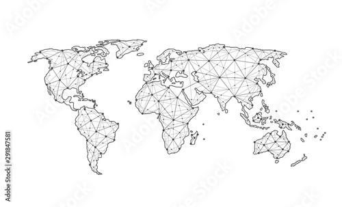 Global network connection. World map point and line composition concept of global business. Vector Illustration