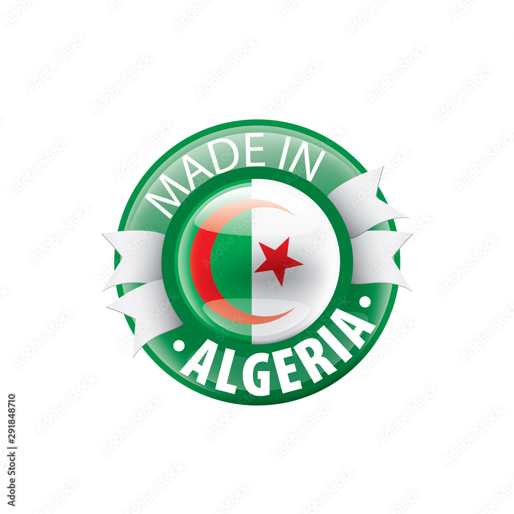 Algeria flag, vector illustration on a white background