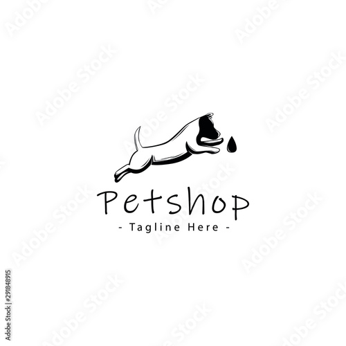 jump dog with water drop logo