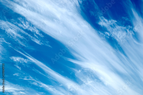 beautiful cloudy landscape with Cirrus clouds on blue sky