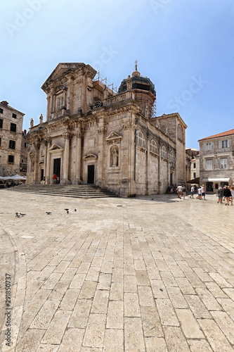 Cathedral in centre of Dubrovnik city