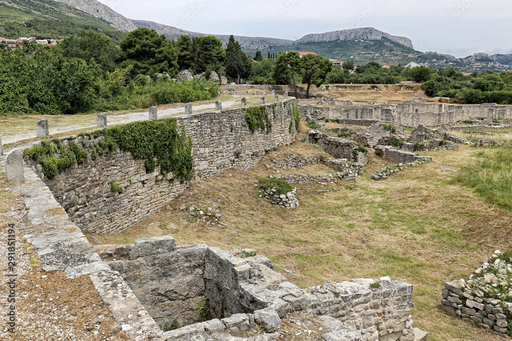 Remains of old the ancient road by ruines of Salona