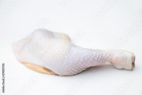 raw chicken meat thigh on white background 