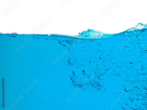 Water Splash or water wave with bubbles of air on the background. simple website banner