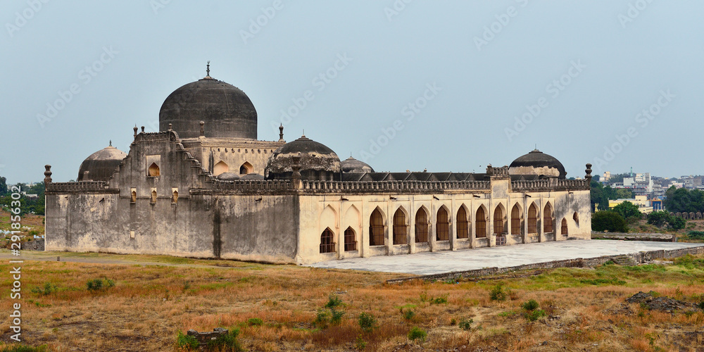 View of Gulbarga Jamia Mosque built in 14th century, Karnataka, India.