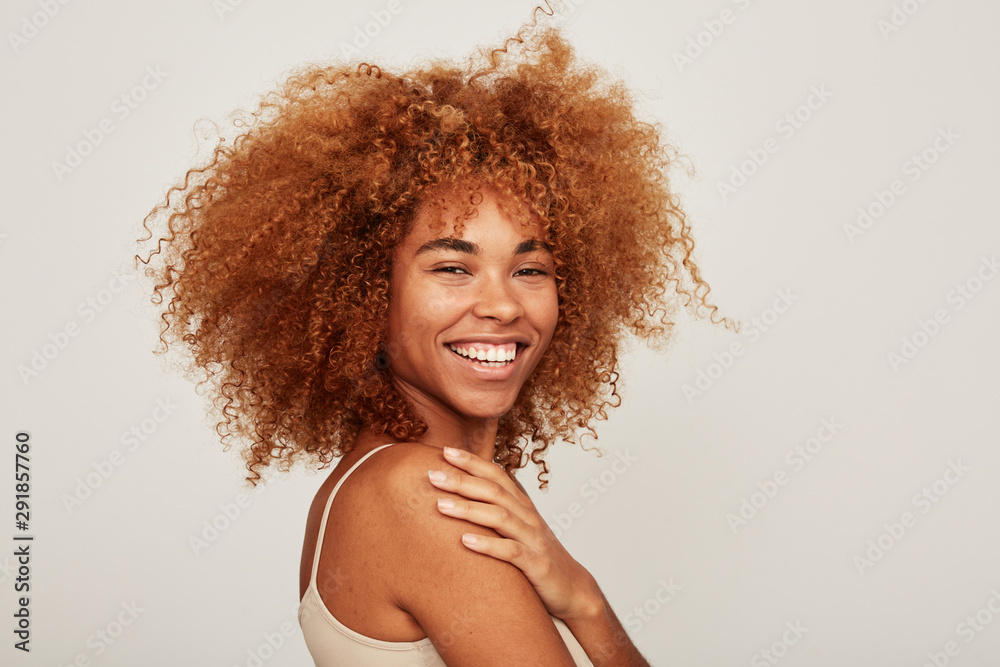 Amazing African American woman portrait smiling Amazing African American woman portrait smiling