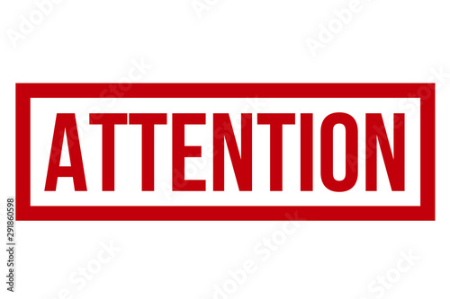 Attention Rubber Stamp On White Background