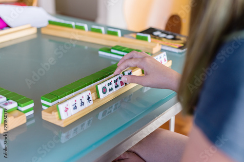 playing mahjong