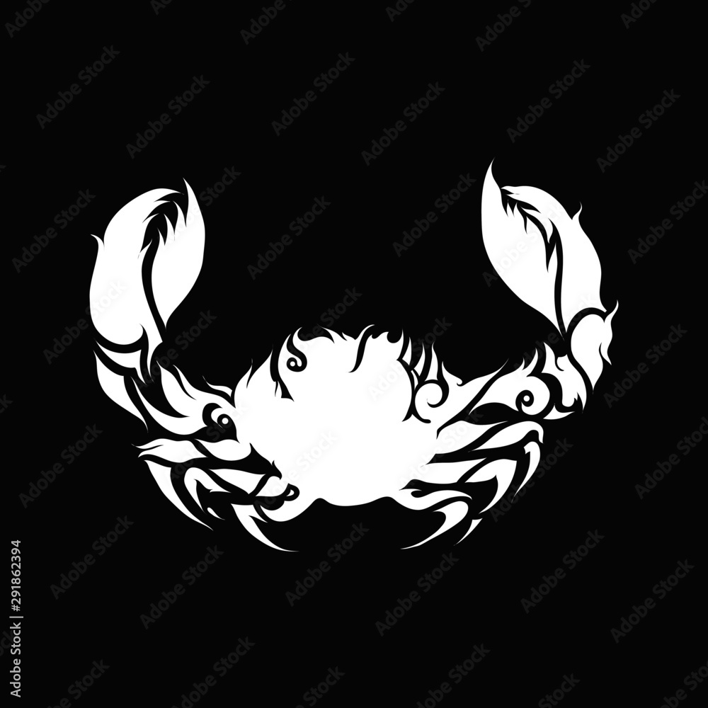 Logo sea crab line white Logo sea crab line white