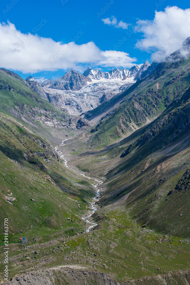 stream formed by melting of glacier in the himalayas