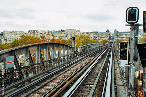 Bir-Hakeim metro station in Paris, France photo