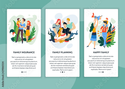 Insurance and family planning web pages templates, online site