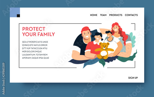 Health and property insurance, protect your family landing web page