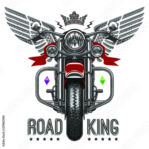 motorcycle front view illustration vintage graphic design