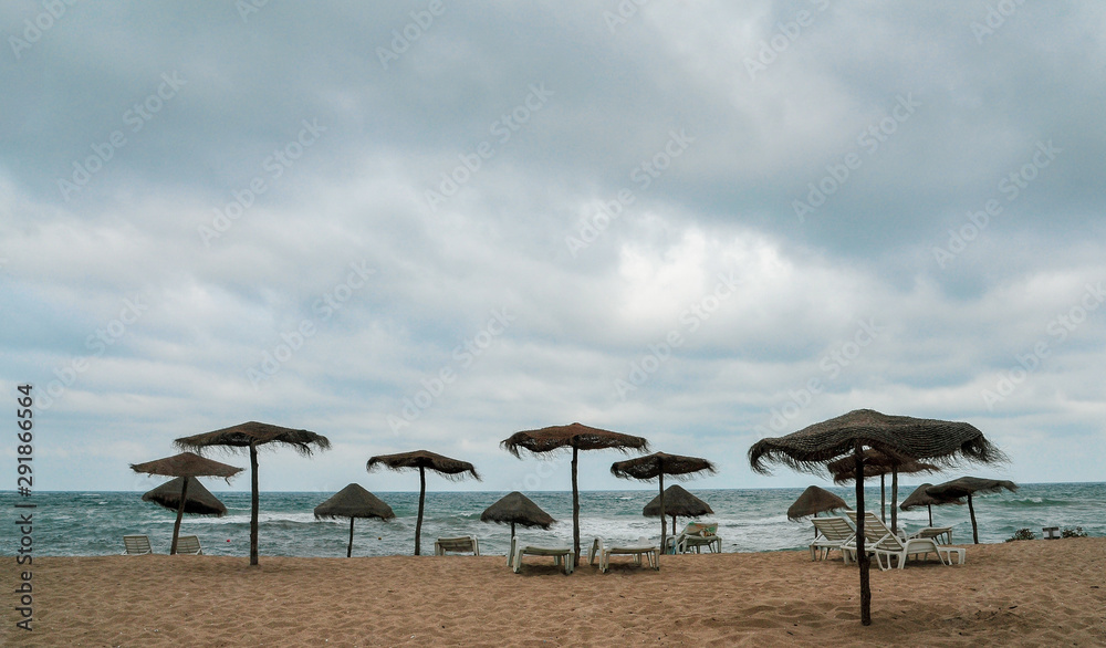 chairs and umbrella on the beach