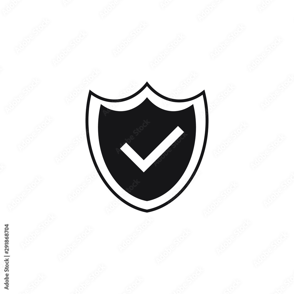 Shield with checkmark symbol for download. Tick shield security icon. Vector icon. Shield with checkmark symbol for download. Tick shield security icon. Vector icon.