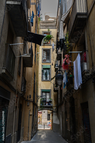 Street and building in Barcelona Spain. Architecture of a beautiful European city © Silvia