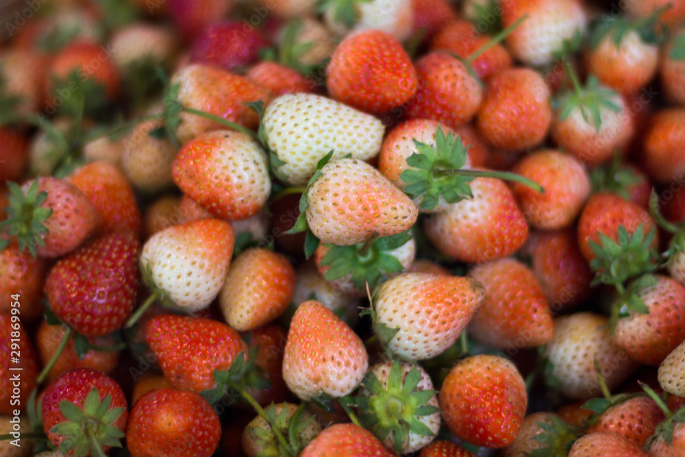 fresh strawberries in the market