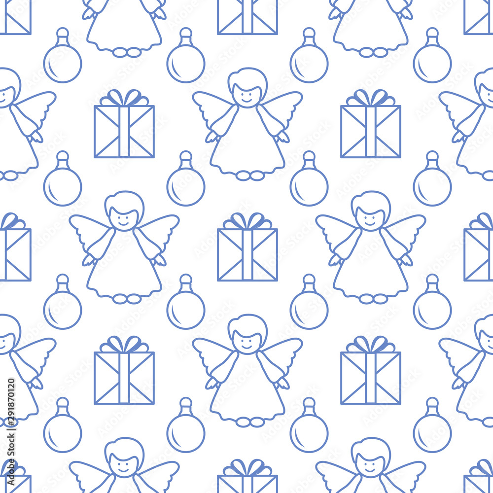 New year 2020, Christmas vector seamless pattern New year 2020, Christmas vector seamless pattern