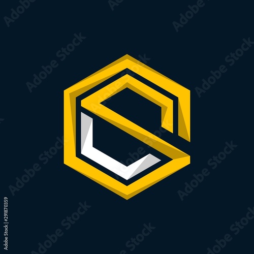 Letter CS Hexagon Abstract Creative Modern Icon Logo Design Template Element Vector Illustration