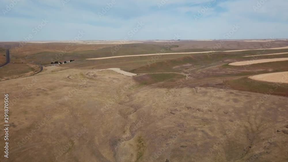 View of Highway that runs through the Scablands in Eastern Washington State View of Highway that runs through the Scablands in Eastern Washington State