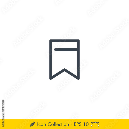 Bookmark or Saved Icon / Vector - In Line / Stroke Design