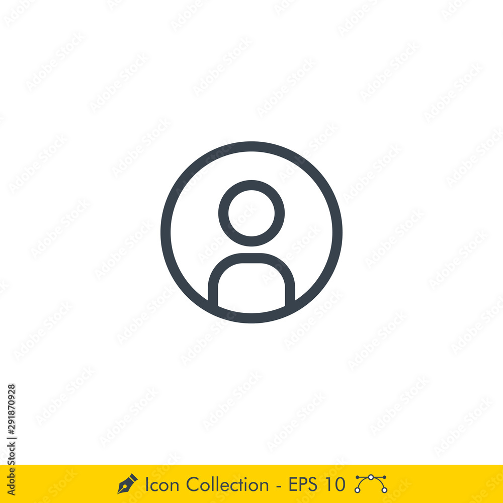 User (Profile) Icon / Vector - In Line / Stroke Design User (Profile) Icon / Vector - In Line / Stroke Design