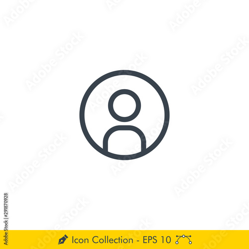 User (Profile) Icon / Vector - In Line / Stroke Design