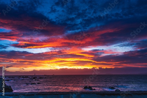 sunset over the sea