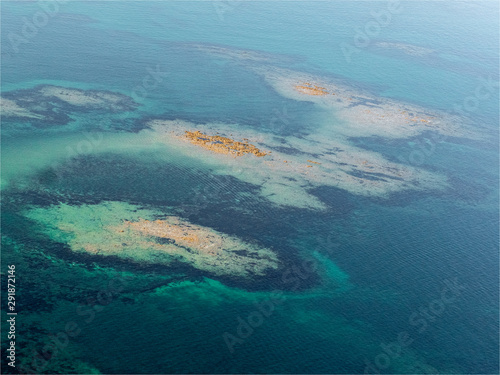 vue aérienne de fonds marins sur l'île de Noirmoutiers en France