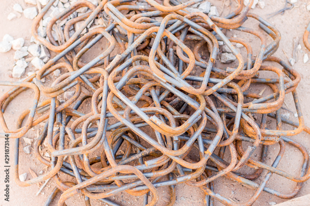 pile of rubber bands on white background