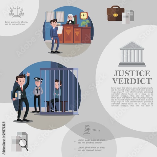 Flat Law System Colorful Template