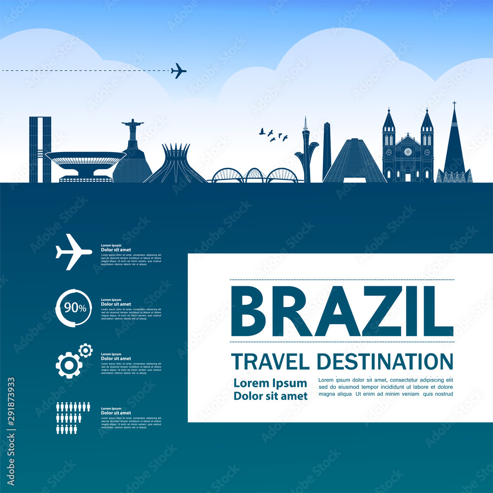 Brazil travel destination vector illustration.