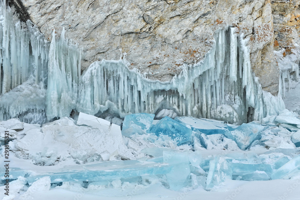The texture of the ice on the frozen lake Baikal. The texture of the ice on the frozen lake Baikal.