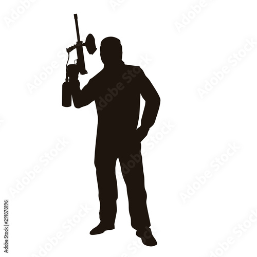 Paintball Player Silhouette