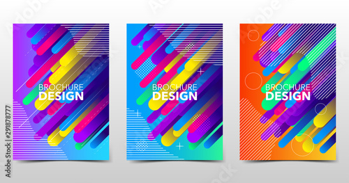 Set of modern minimal backgrounds with trendy gradients and patterns, beautiful brochure design with geometric elements, vector eps10 © Yochanan